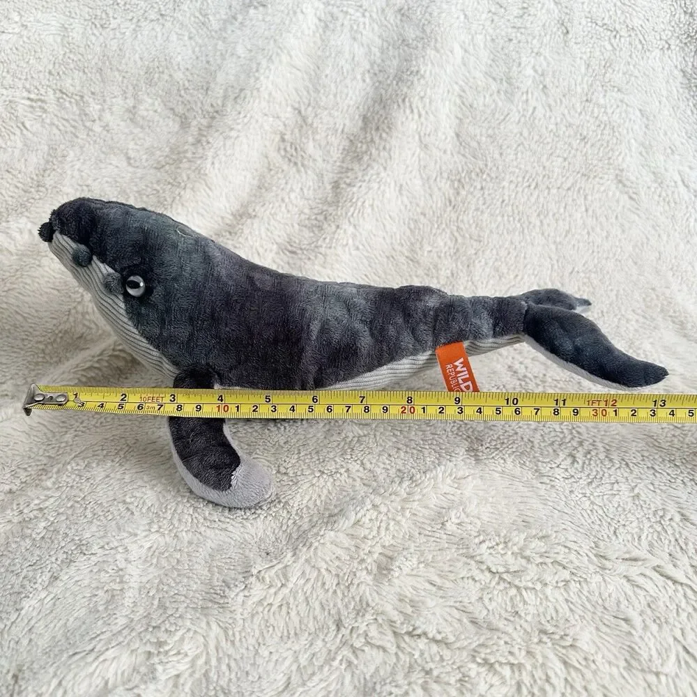 Wild Republic Cuddlekins Blue Gray Humpback Whale Plush 13” Aquarium